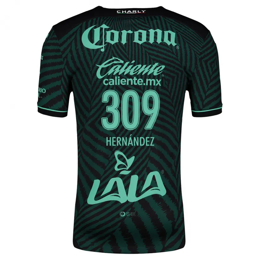 Danxen Niño Camiseta Julio Hernández #309 Verde Negro 2ª Equipación 2024/25 La Camisa