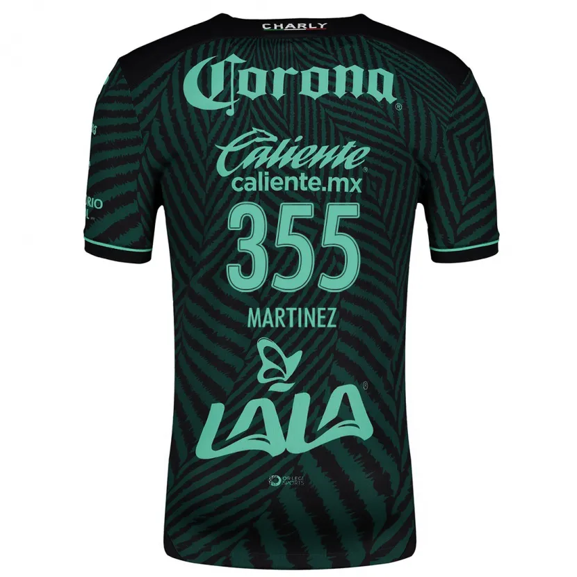 Danxen Niño Camiseta Leonardo Martinez #355 Verde Negro 2ª Equipación 2024/25 La Camisa