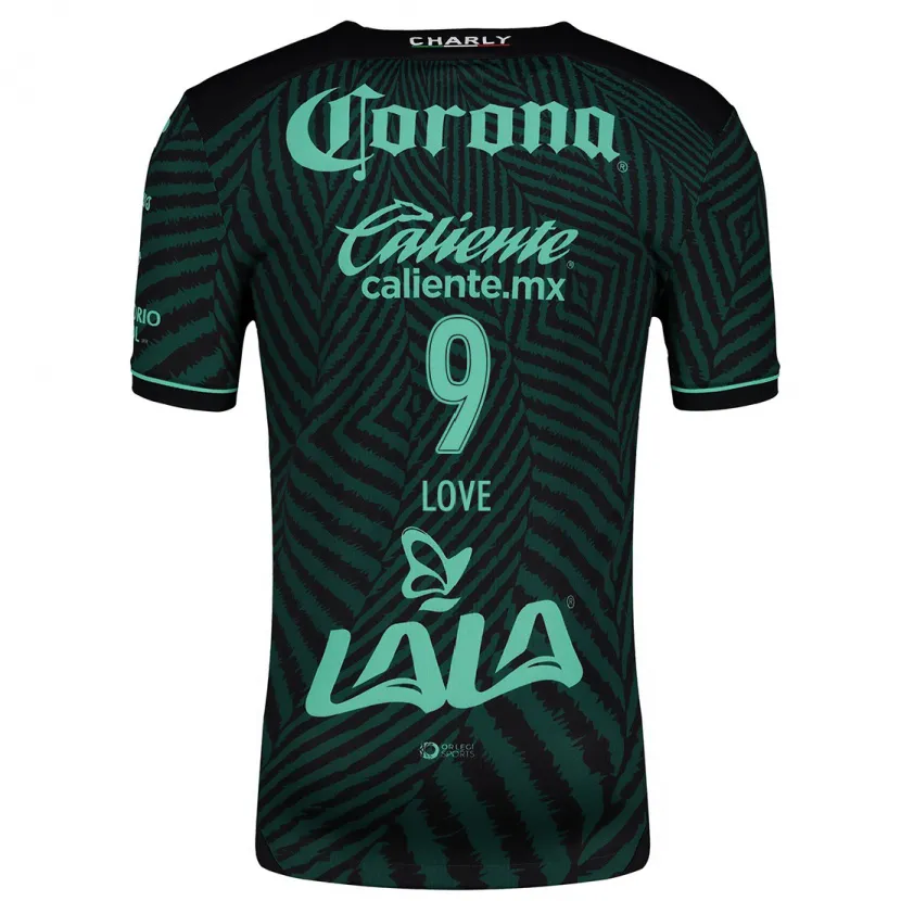 Danxen Niño Camiseta Juelle Love #9 Verde Negro 2ª Equipación 2024/25 La Camisa