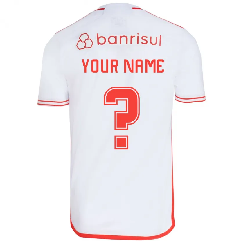 Danxen Niño Camiseta Su Nombre #0 Blanco Rojo 2ª Equipación 2024/25 La Camisa