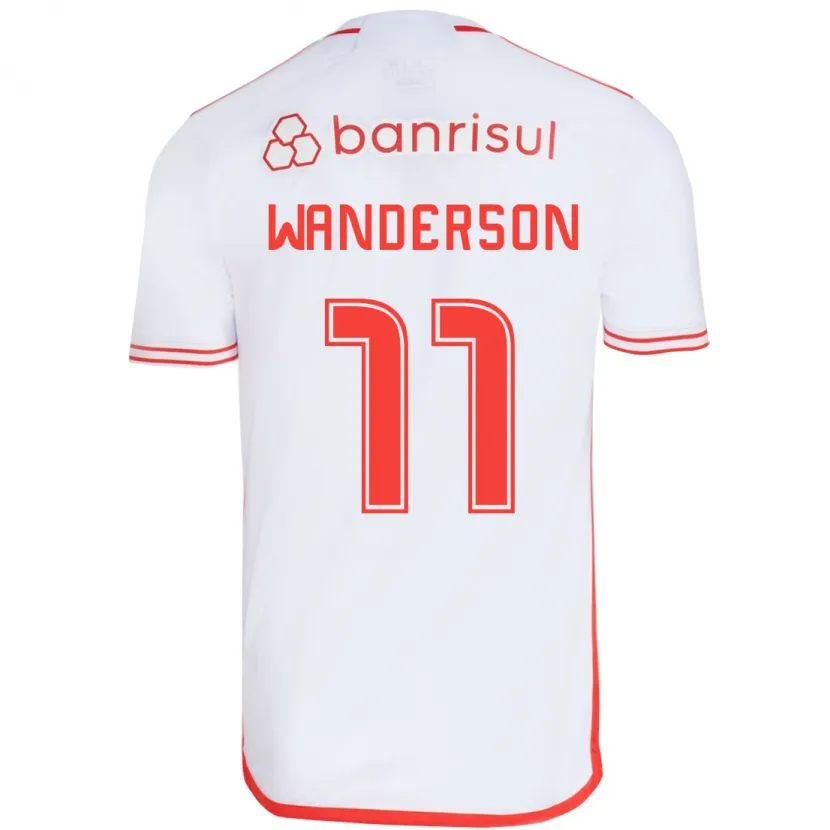 Danxen Niño Camiseta Wanderson #11 Blanco Rojo 2ª Equipación 2024/25 La Camisa