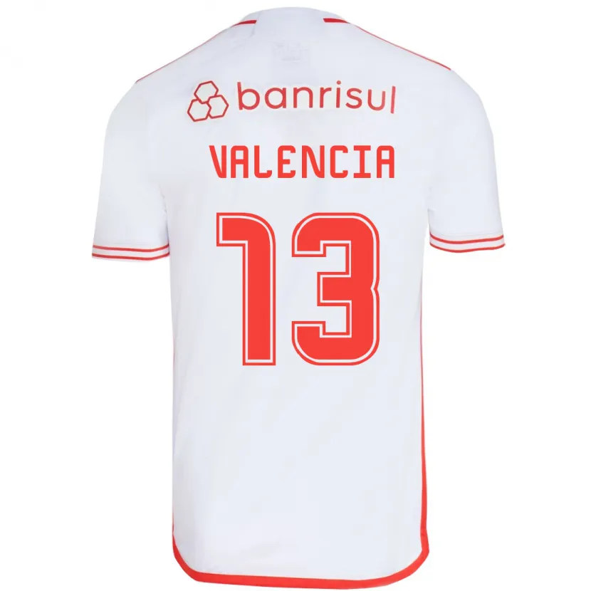 Danxen Niño Camiseta Enner Valencia #13 Blanco Rojo 2ª Equipación 2024/25 La Camisa