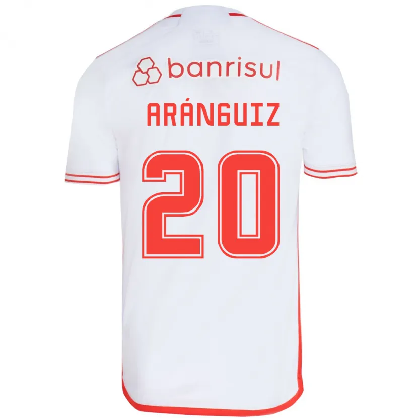 Danxen Niño Camiseta Charles Aránguiz #20 Blanco Rojo 2ª Equipación 2024/25 La Camisa