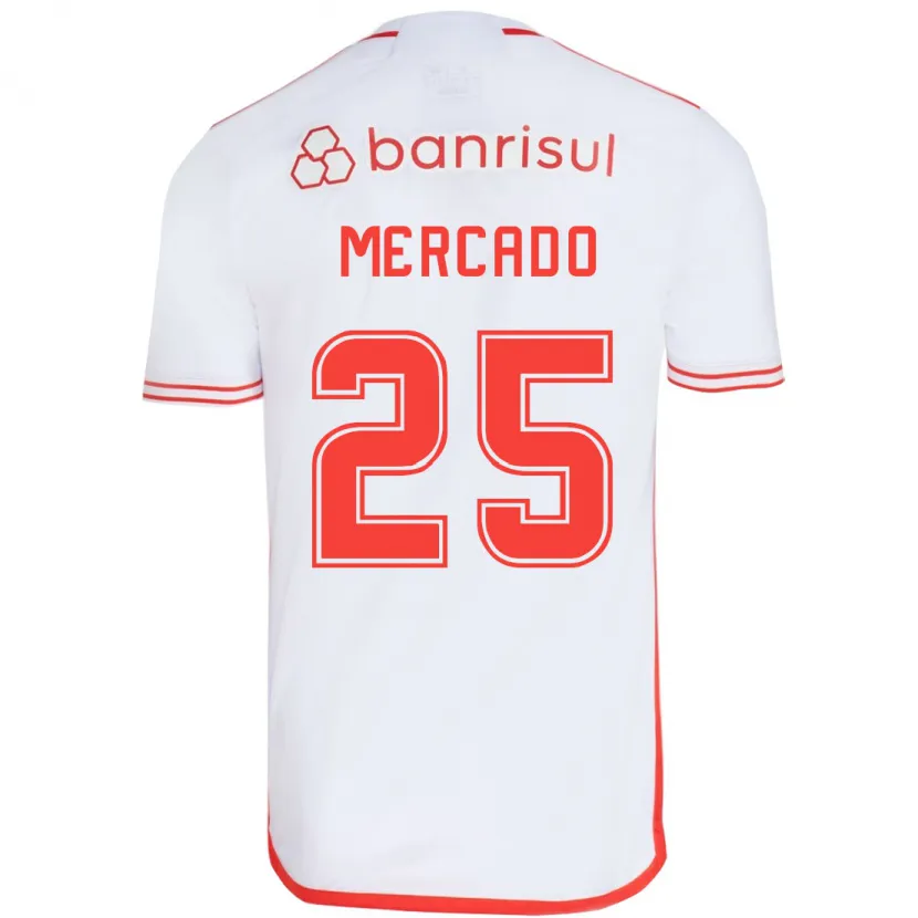 Danxen Niño Camiseta Gabriel Mercado #25 Blanco Rojo 2ª Equipación 2024/25 La Camisa