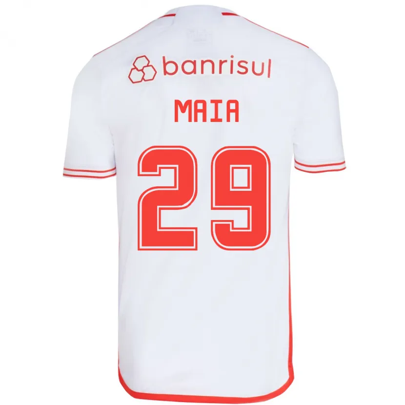 Danxen Niño Camiseta Thiago Maia #29 Blanco Rojo 2ª Equipación 2024/25 La Camisa