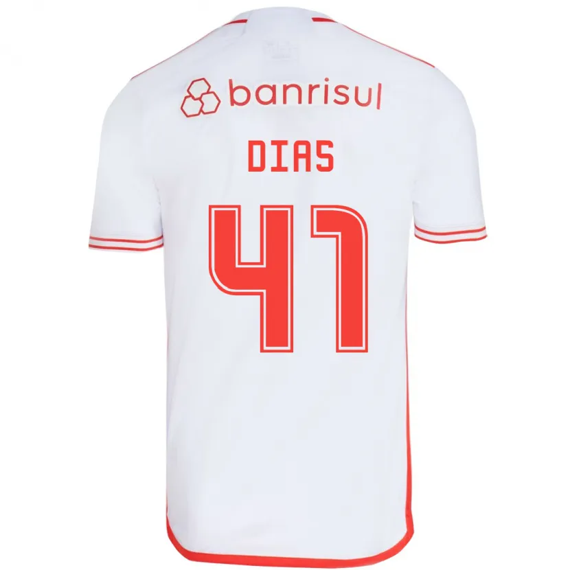 Danxen Niño Camiseta Matheus Dias #41 Blanco Rojo 2ª Equipación 2024/25 La Camisa