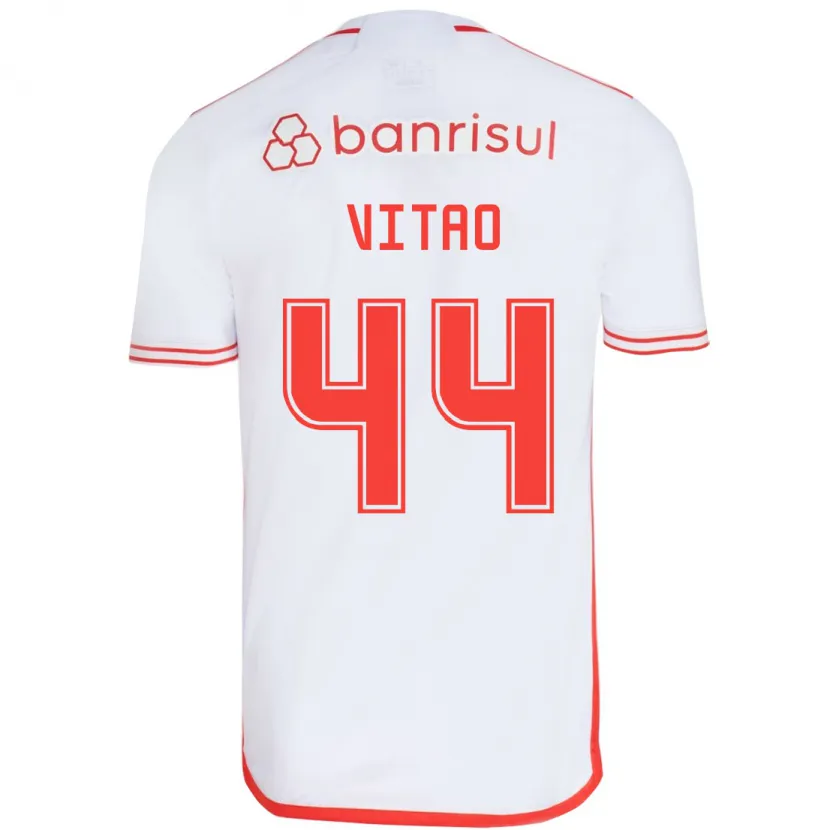 Danxen Niño Camiseta Vitão #44 Blanco Rojo 2ª Equipación 2024/25 La Camisa