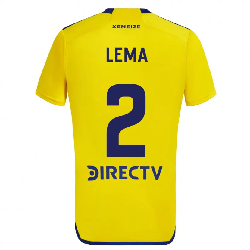 Danxen Niño Camiseta Cristian Lema #2 Amarillo Azul 2ª Equipación 2024/25 La Camisa