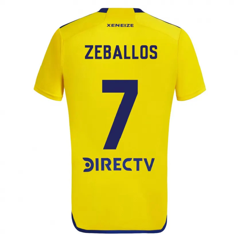 Danxen Niño Camiseta Exequiel Zeballos #7 Amarillo Azul 2ª Equipación 2024/25 La Camisa