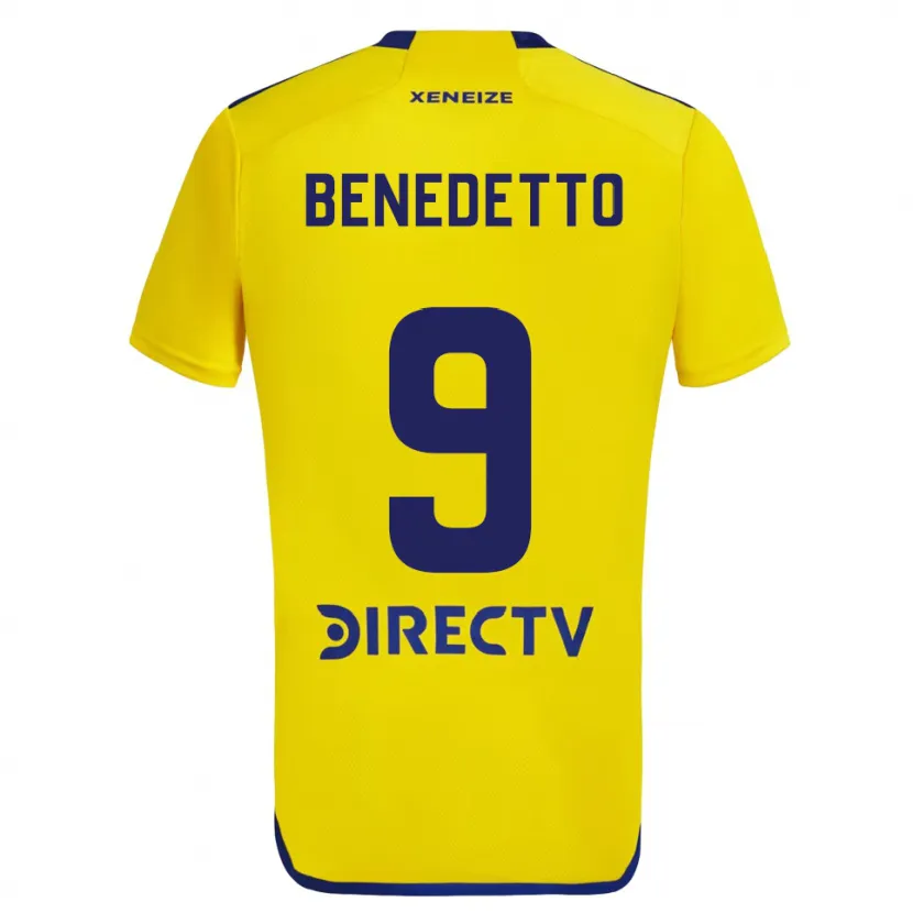 Danxen Niño Camiseta Darío Benedetto #9 Amarillo Azul 2ª Equipación 2024/25 La Camisa