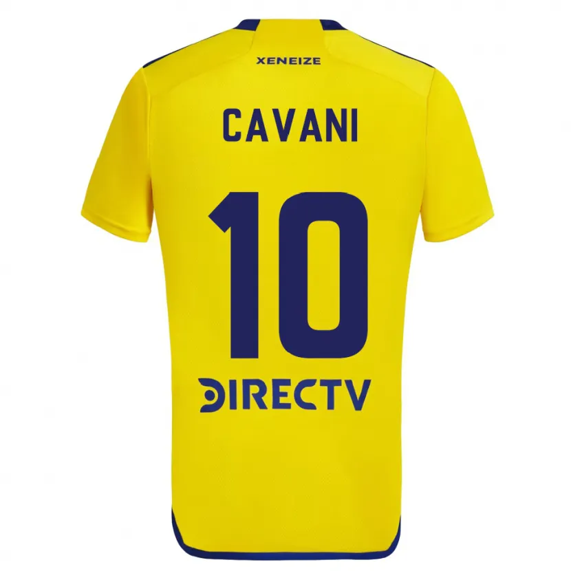 Danxen Niño Camiseta Edinson Cavani #10 Amarillo Azul 2ª Equipación 2024/25 La Camisa