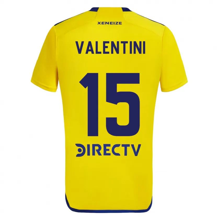 Danxen Niño Camiseta Nicolás Valentini #15 Amarillo Azul 2ª Equipación 2024/25 La Camisa