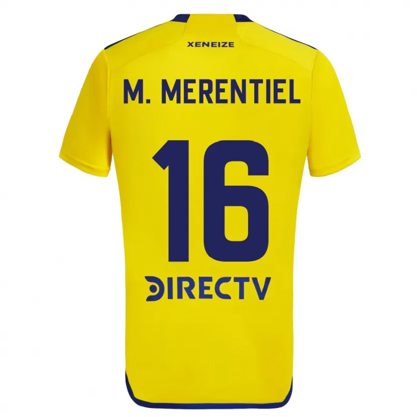 Danxen Niño Camiseta Miguel Merentiel #16 Amarillo Azul 2ª Equipación 2024/25 La Camisa