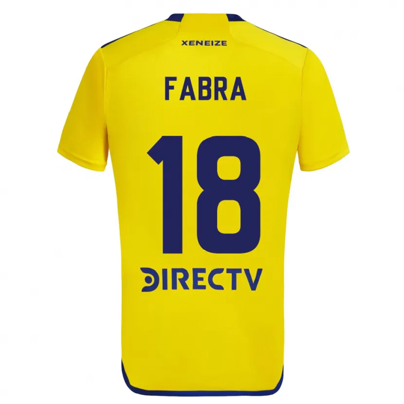 Danxen Niño Camiseta Frank Fabra #18 Amarillo Azul 2ª Equipación 2024/25 La Camisa