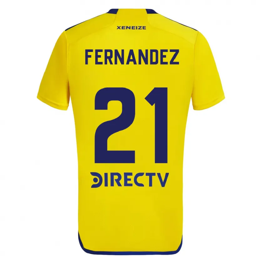 Danxen Niño Camiseta Ezequiel Fernández #21 Amarillo Azul 2ª Equipación 2024/25 La Camisa