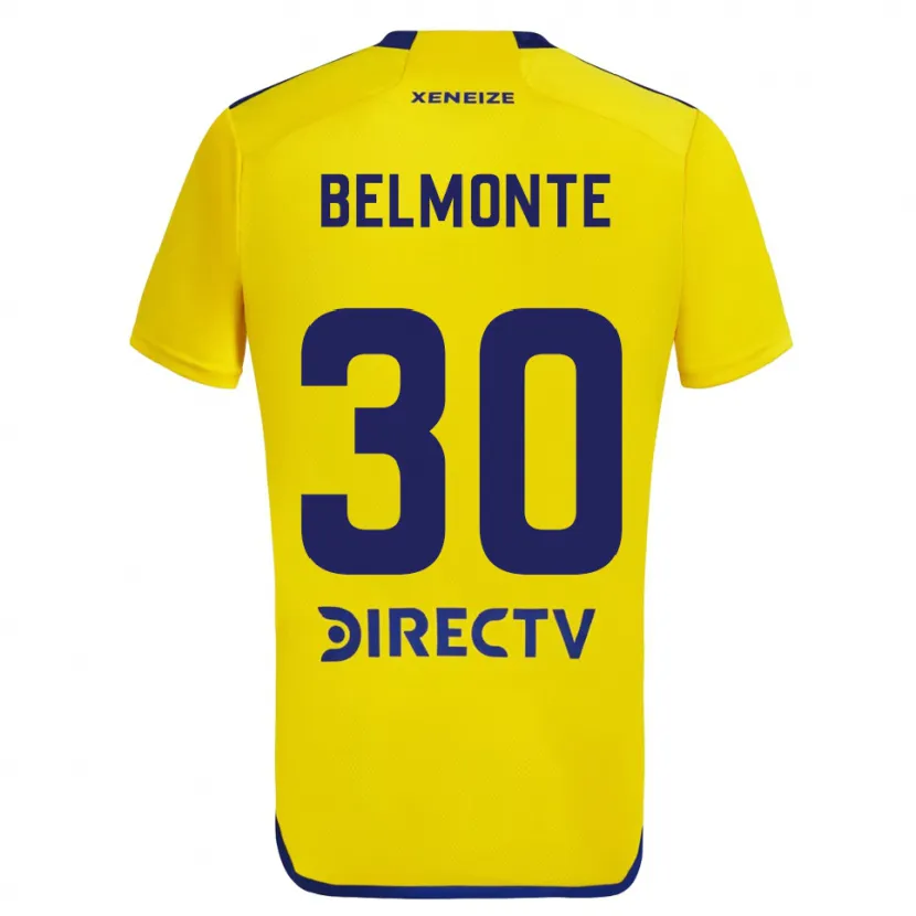 Danxen Niño Camiseta Tomás Belmonte #30 Amarillo Azul 2ª Equipación 2024/25 La Camisa