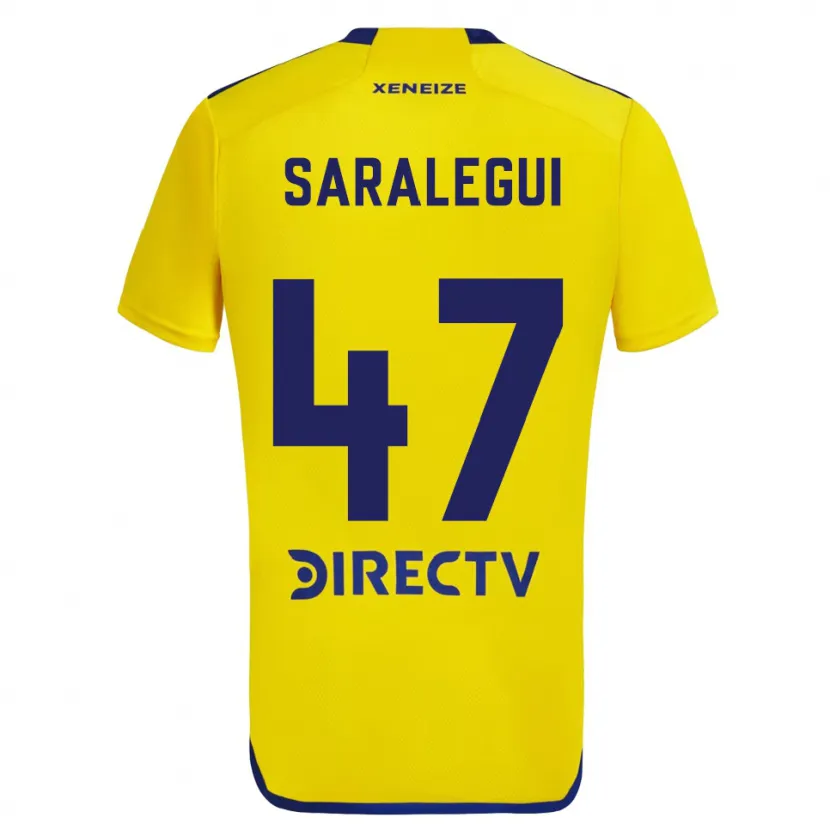 Danxen Niño Camiseta Jabes Saralegui #47 Amarillo Azul 2ª Equipación 2024/25 La Camisa