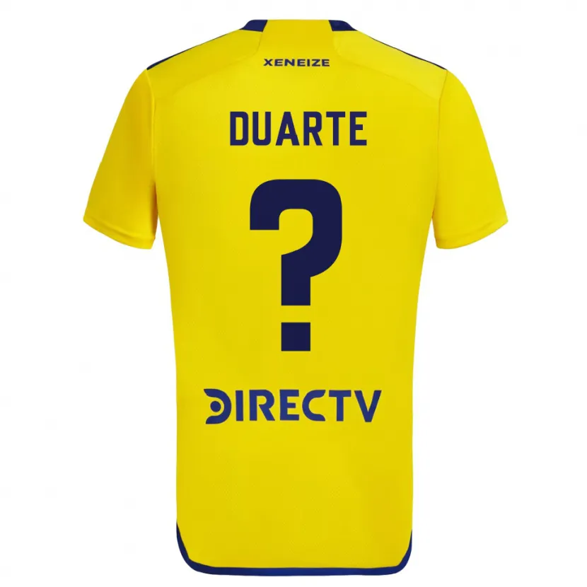 Danxen Niño Camiseta Kevin Duarte #0 Amarillo Azul 2ª Equipación 2024/25 La Camisa