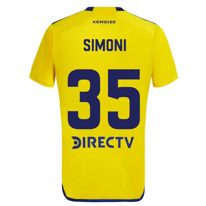 Danxen Niño Camiseta Valentino Simoni #35 Amarillo Azul 2ª Equipación 2024/25 La Camisa