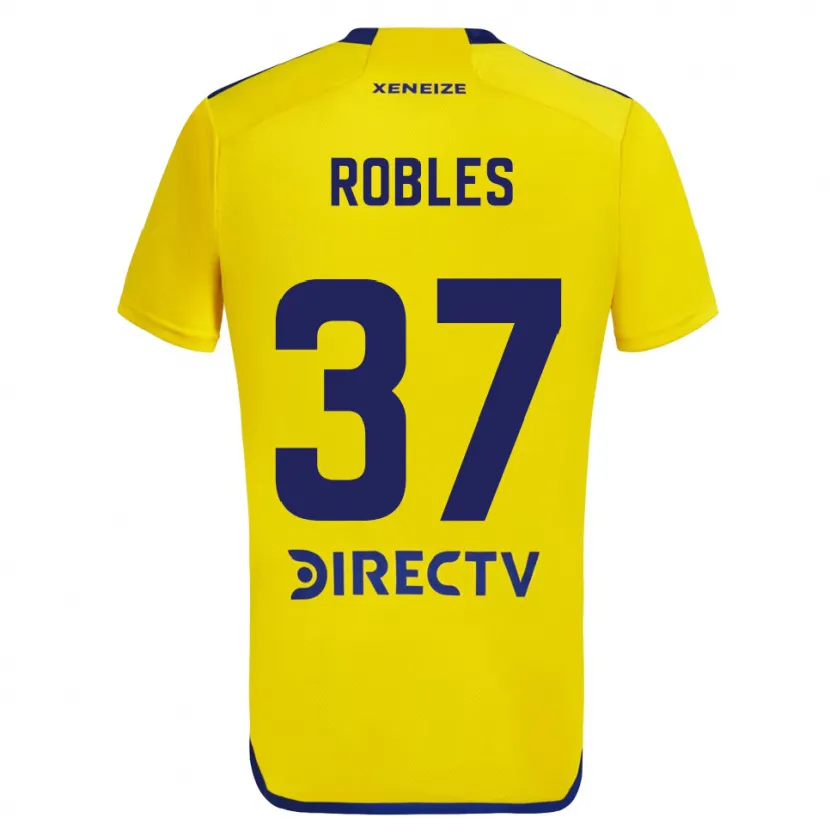 Danxen Niño Camiseta Sebastián Díaz Robles #37 Amarillo Azul 2ª Equipación 2024/25 La Camisa