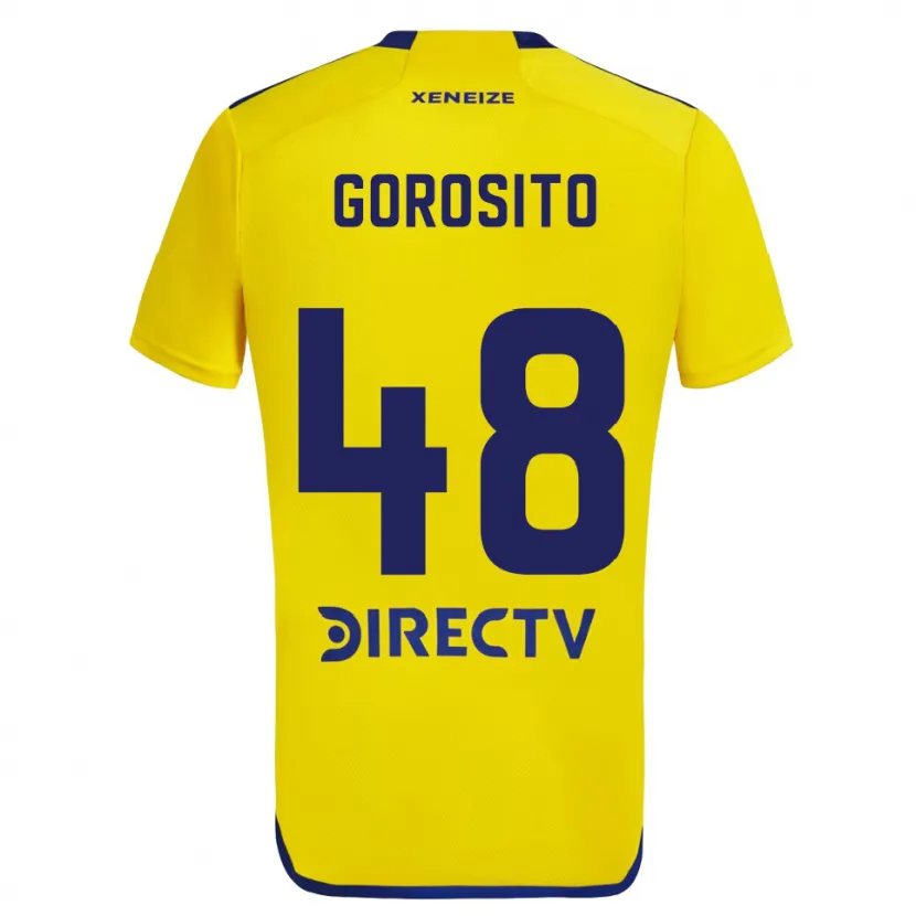 Danxen Niño Camiseta Dylan Gorosito #48 Amarillo Azul 2ª Equipación 2024/25 La Camisa