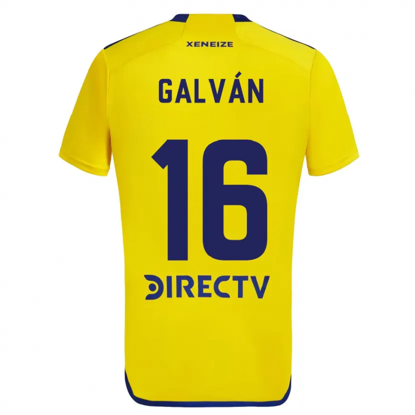 Danxen Niño Camiseta Lucas Galván #16 Amarillo Azul 2ª Equipación 2024/25 La Camisa