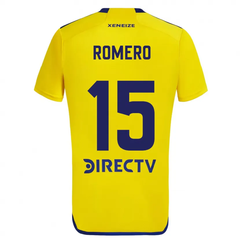 Danxen Niño Camiseta Alejo Romero #15 Amarillo Azul 2ª Equipación 2024/25 La Camisa