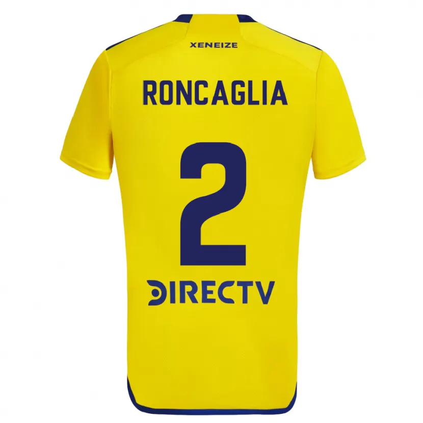 Danxen Niño Camiseta Facundo Roncaglia #2 Amarillo Azul 2ª Equipación 2024/25 La Camisa