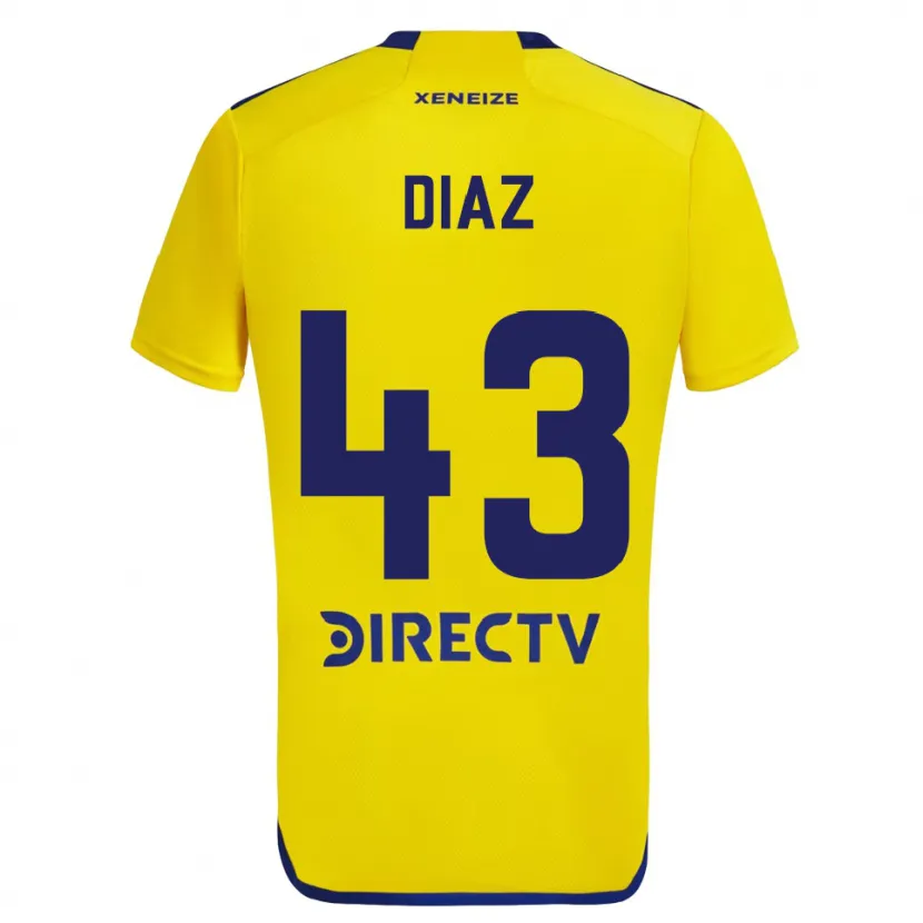 Danxen Niño Camiseta Tomás Díaz #43 Amarillo Azul 2ª Equipación 2024/25 La Camisa