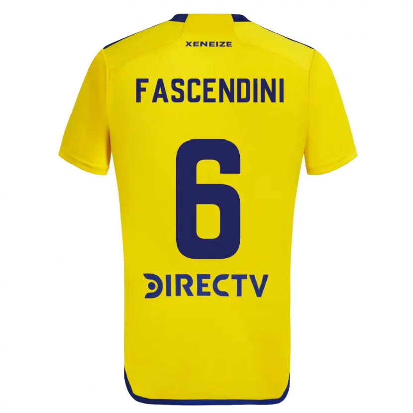 Danxen Niño Camiseta Valentín Fascendini #6 Amarillo Azul 2ª Equipación 2024/25 La Camisa