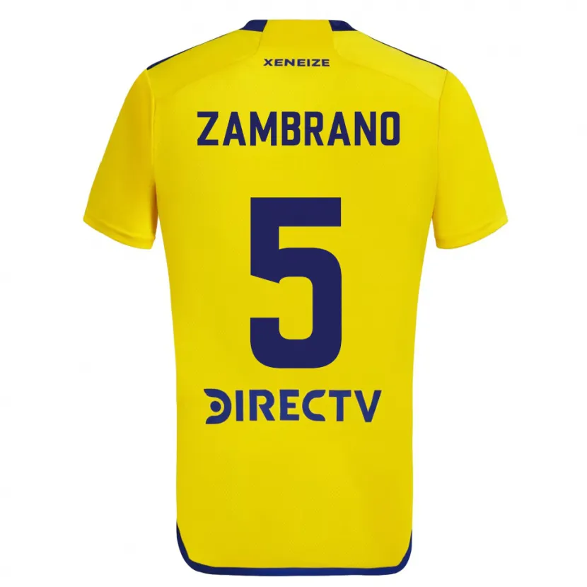 Danxen Niño Camiseta Carlos Zambrano #5 Amarillo Azul 2ª Equipación 2024/25 La Camisa