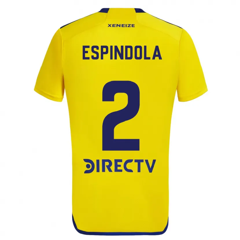 Danxen Niño Camiseta Noelia Espindola #2 Amarillo Azul 2ª Equipación 2024/25 La Camisa