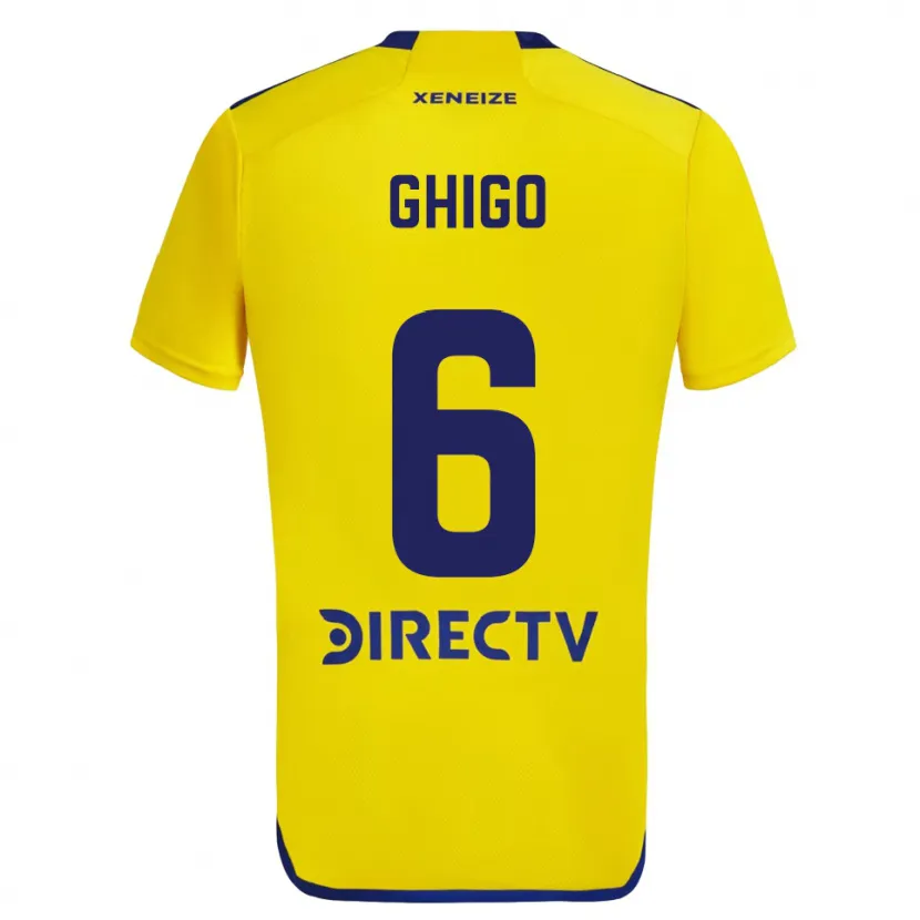 Danxen Niño Camiseta Cecilia Ghigo #6 Amarillo Azul 2ª Equipación 2024/25 La Camisa