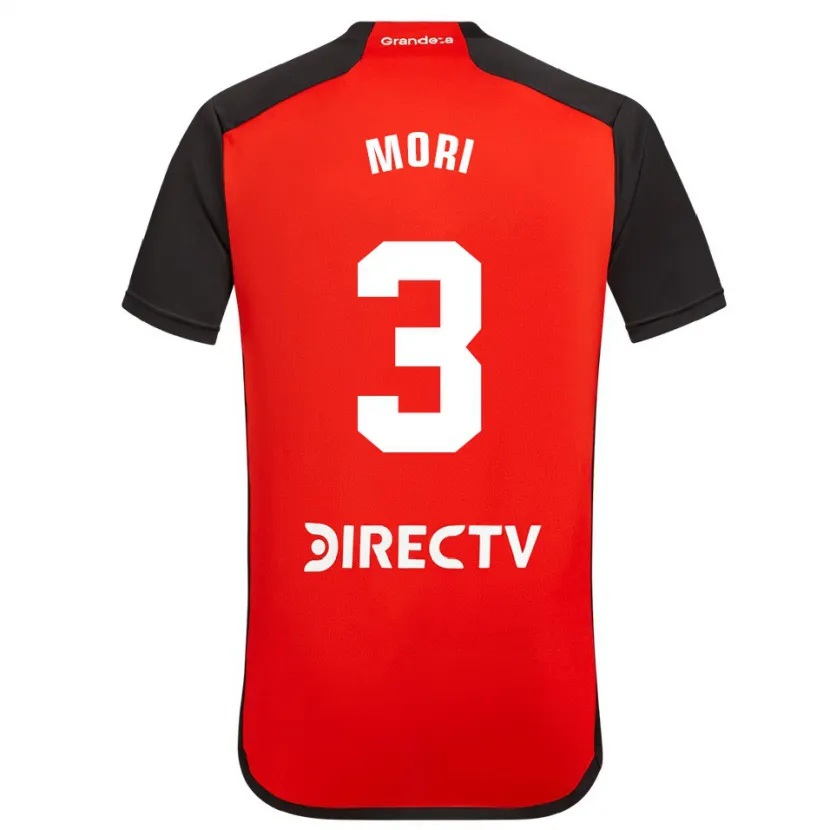 Danxen Niño Camiseta Ramiro Funes Mori #3 Rojo Negro Blanco 2ª Equipación 2024/25 La Camisa