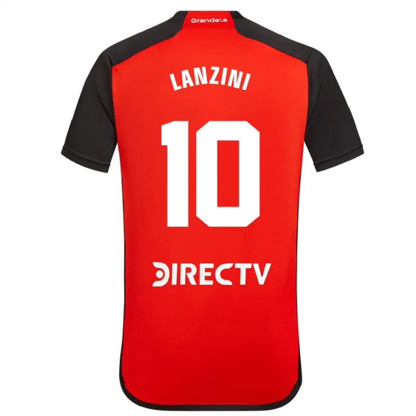 Danxen Niño Camiseta Manuel Lanzini #10 Rojo Negro Blanco 2ª Equipación 2024/25 La Camisa