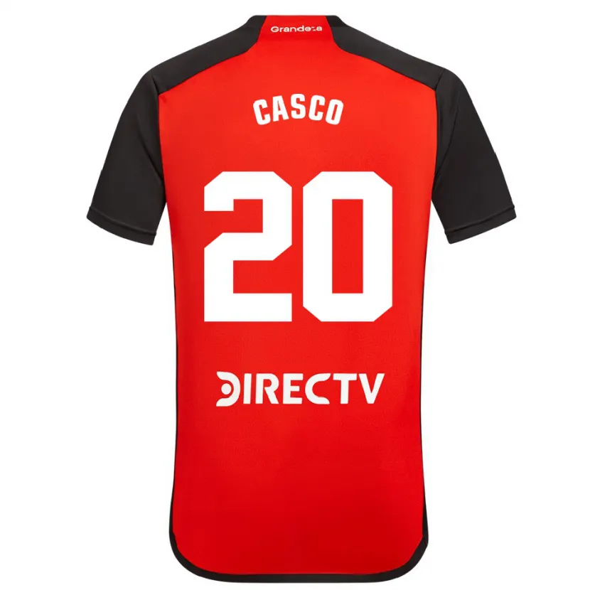 Danxen Niño Camiseta Milton Casco #20 Rojo Negro Blanco 2ª Equipación 2024/25 La Camisa