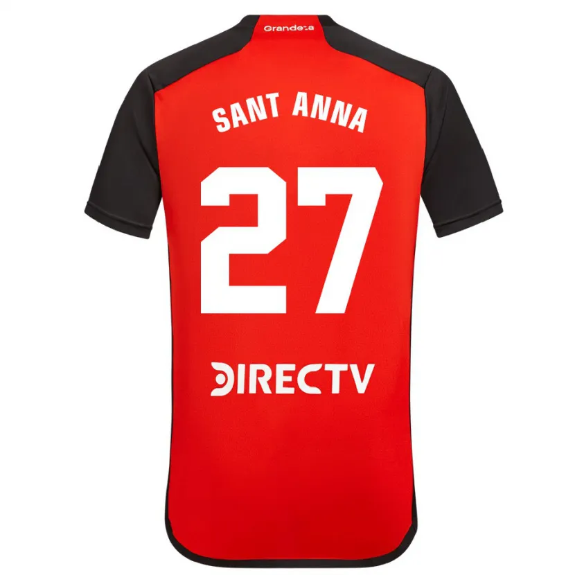 Danxen Niño Camiseta Agustín Sant Anna #27 Rojo Negro Blanco 2ª Equipación 2024/25 La Camisa