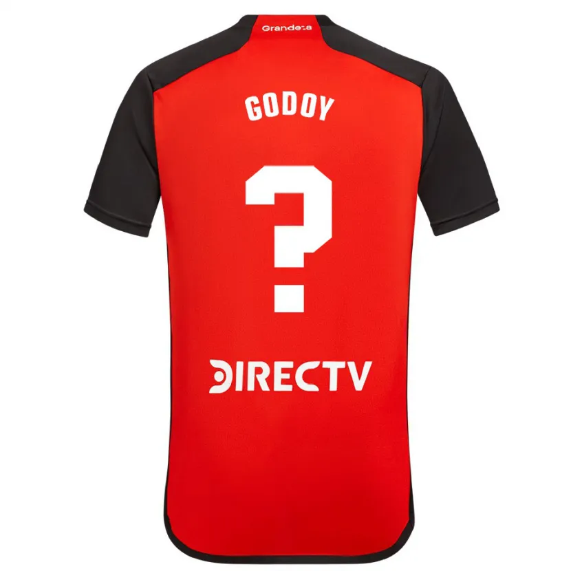 Danxen Niño Camiseta Lautaro Godoy #0 Rojo Negro Blanco 2ª Equipación 2024/25 La Camisa