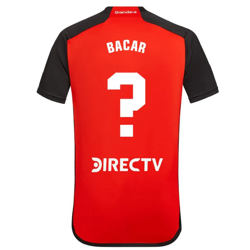 Danxen Niño Camiseta Tobías Bacar #0 Rojo Negro Blanco 2ª Equipación 2024/25 La Camisa