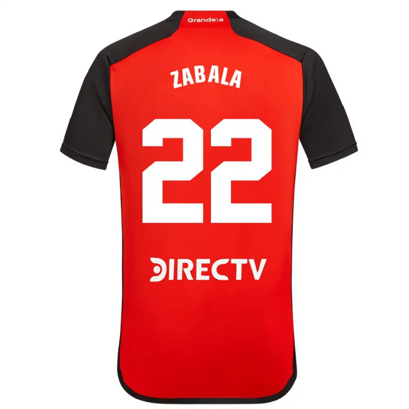 Danxen Niño Camiseta Daniel Zabala #22 Rojo Negro Blanco 2ª Equipación 2024/25 La Camisa