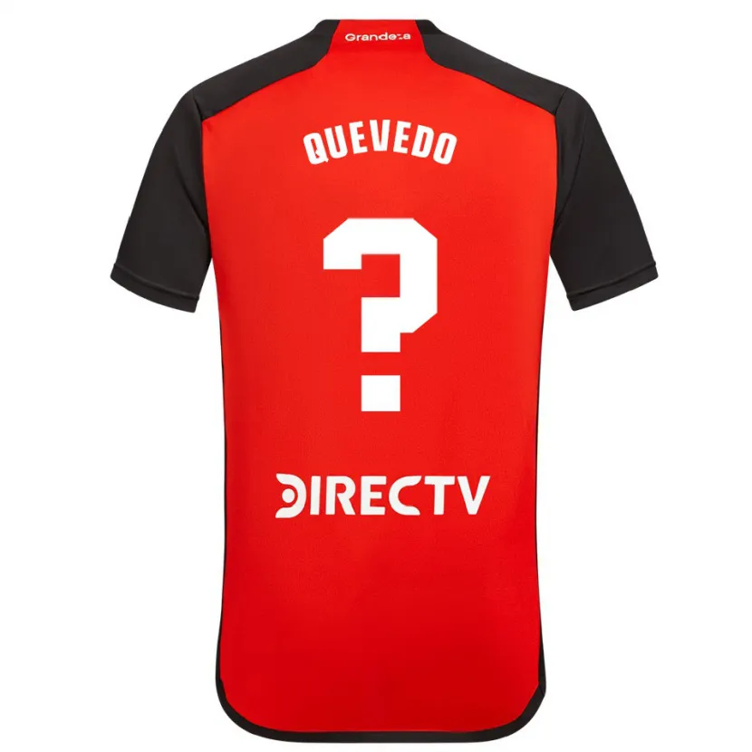 Danxen Niño Camiseta Emiliano Quevedo #0 Rojo Negro Blanco 2ª Equipación 2024/25 La Camisa