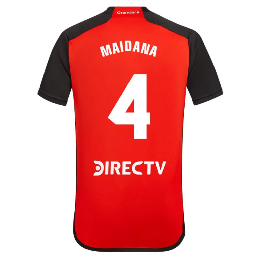 Danxen Niño Camiseta Jonatan Maidana #4 Rojo Negro Blanco 2ª Equipación 2024/25 La Camisa