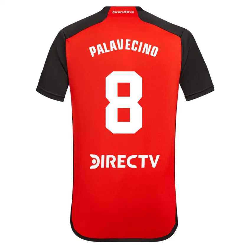 Danxen Niño Camiseta Agustín Palavecino #8 Rojo Negro Blanco 2ª Equipación 2024/25 La Camisa