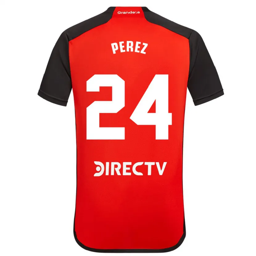 Danxen Niño Camiseta Enzo Pérez #24 Rojo Negro Blanco 2ª Equipación 2024/25 La Camisa