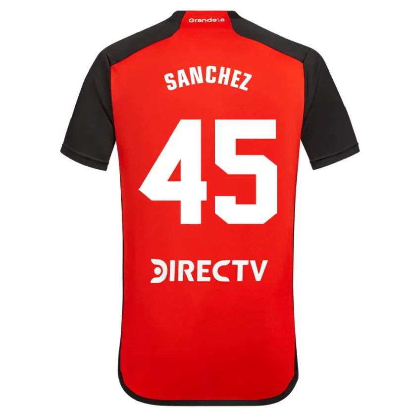 Danxen Niño Camiseta Sebastián Sánchez #45 Rojo Negro Blanco 2ª Equipación 2024/25 La Camisa