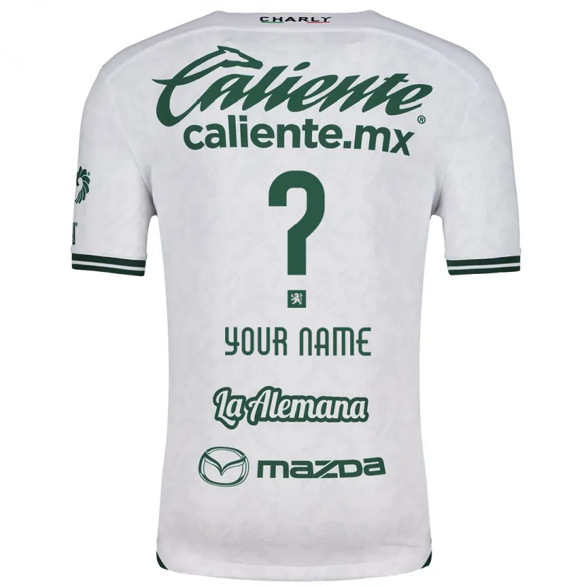 Danxen Niño Camiseta Su Nombre #0 Blanco Verde 2ª Equipación 2024/25 La Camisa