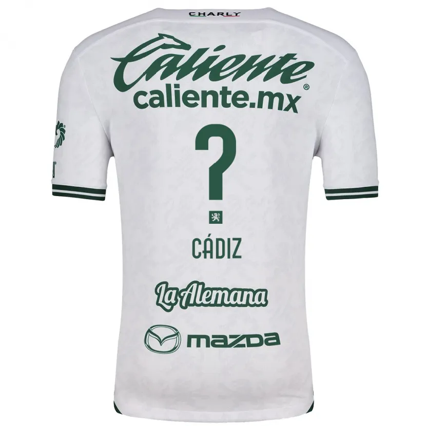 Danxen Niño Camiseta Jhonder Cádiz #0 Blanco Verde 2ª Equipación 2024/25 La Camisa