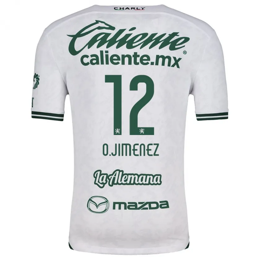 Danxen Niño Camiseta Óscar Jiménez #12 Blanco Verde 2ª Equipación 2024/25 La Camisa