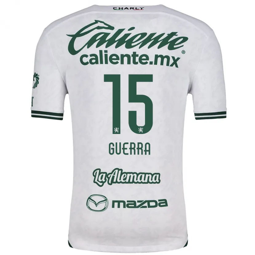 Danxen Niño Camiseta Edgar Guerra #15 Blanco Verde 2ª Equipación 2024/25 La Camisa