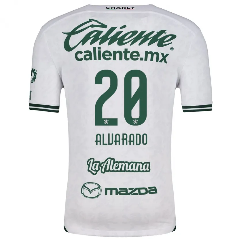 Danxen Niño Camiseta Alfonso Alvarado #20 Blanco Verde 2ª Equipación 2024/25 La Camisa